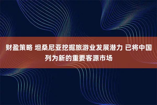 财盈策略 坦桑尼亚挖掘旅游业发展潜力 已将中国列为新的重要客源市场